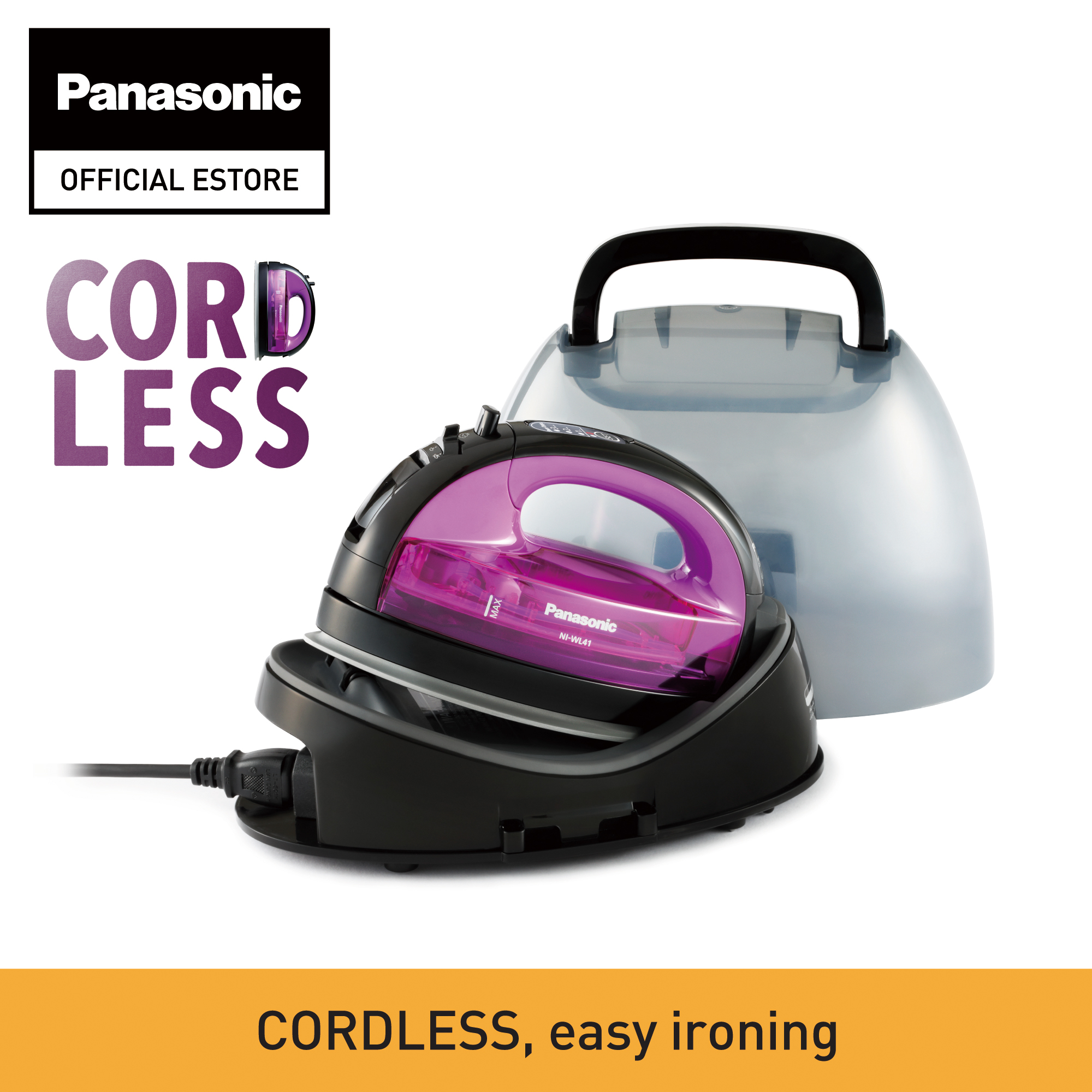 Panasonic NI-WL41VSH (1550W) Cordless Steam Iron with carrying case and auto shut-off mode