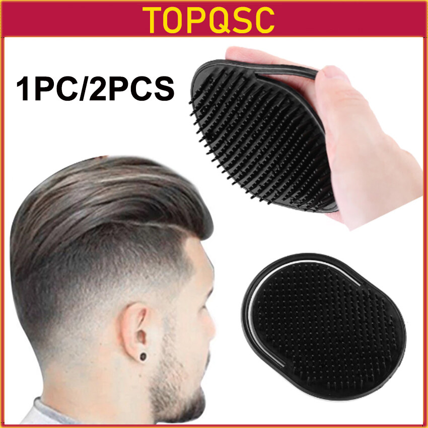 【In Stock x TOPQSC】1 PC/2PCS Shampoo Comb Pocket Men Beard Mustache Palm Scalp Massage Black Hair Care Travel Portable Hair Comb Brush Styling Tools