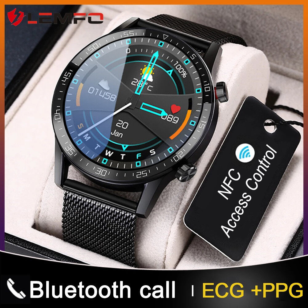 LEMFO L13 Pro Smart Watch 2022 ECG+PPG Bluetooth Call NFC 24H Heart Rate Blood Pressure Monitor Music Player Fitness Tracker Sports Original New Smartwatch for Men Women Android iOS